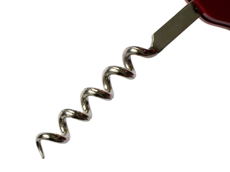 Corkscrew on white background