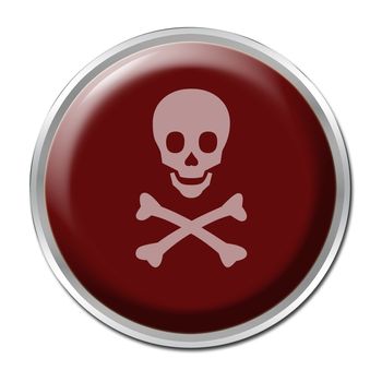 Red button with a picture of a skull