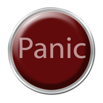 Red button with the word "Panic"