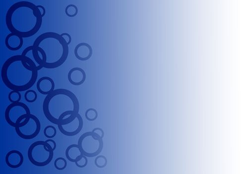 blue and white gradient background with circles