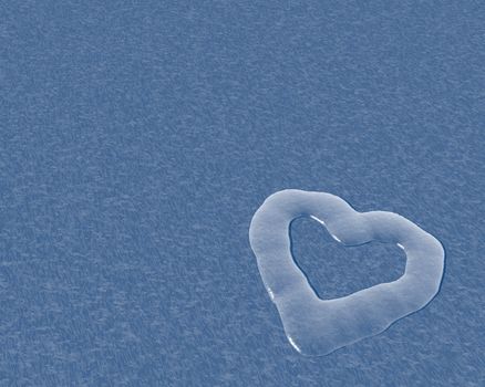 liquid heart on crusty background - 3d illustration