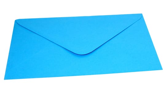 Blue blank envelope isolated on white background