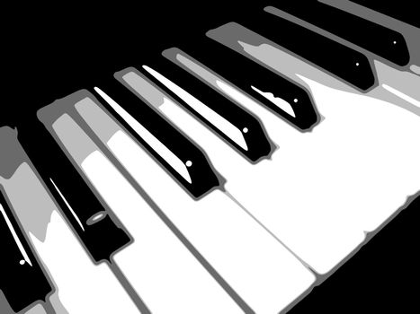 Black and white 4 tone keyboard