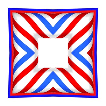 Red white and blue illustrated frame