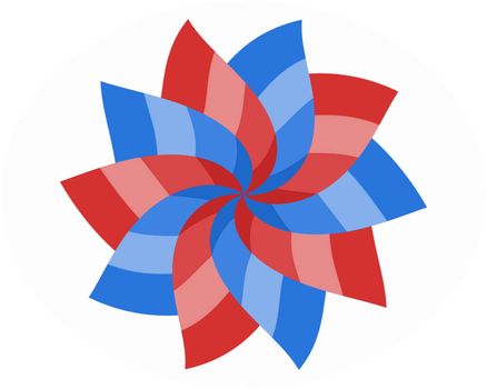 Red white and blue design
