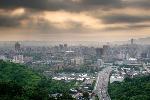 It is a beautiful cityscape in Taipei of Taiwan.