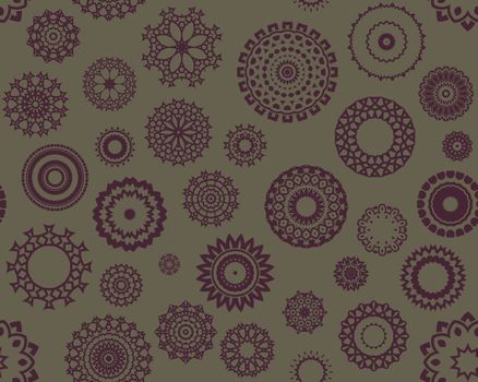 Abstract seamless background containing lots of kaleidoscopic shapes