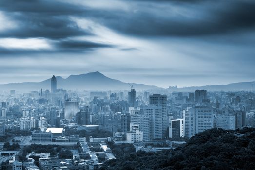 It is a beautiful cityscape in Taipei of Taiwan.