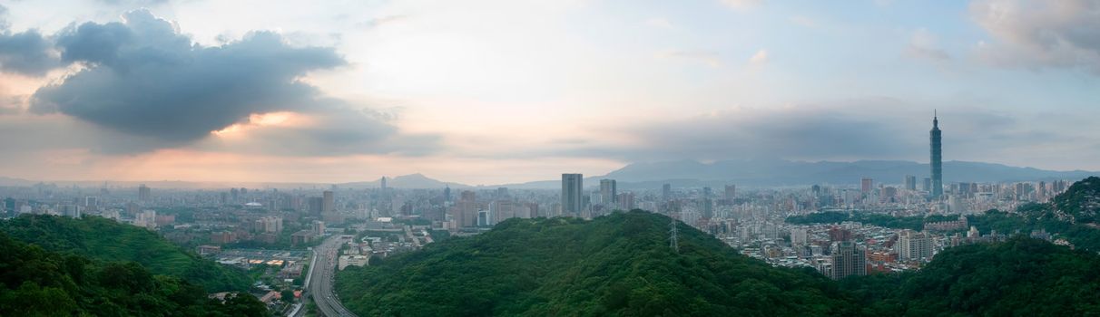 It is a beautiful cityscape in Taipei of Taiwan.