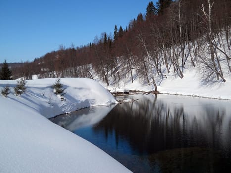 Winter lake Sarva, Russia, Bashkortostan