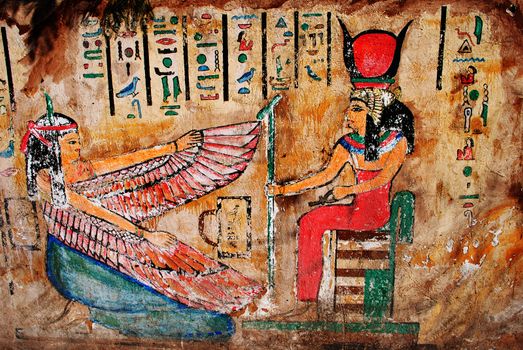 An egyptian wall painting.