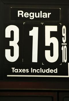 Signs showing high gas prices