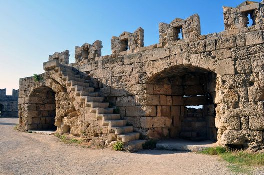 Travel photography: Old town: ancient Rhodes fortress, island of Rhodes, 

Greece