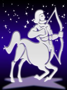 sagittarius greeting card of zodiac sign
