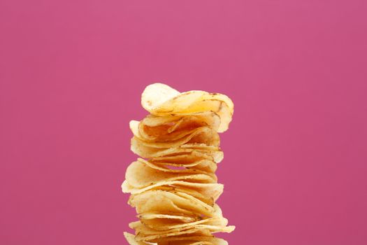 Stack of potato chips