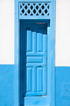 Traditional light blue, vintage, wooden, mediterranean door.