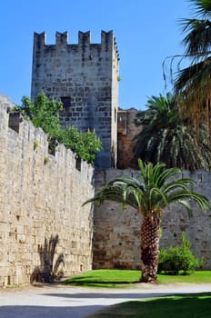 Travel photography: Old town: ancient Rhodes fortress, island of Rhodes, 

Greece