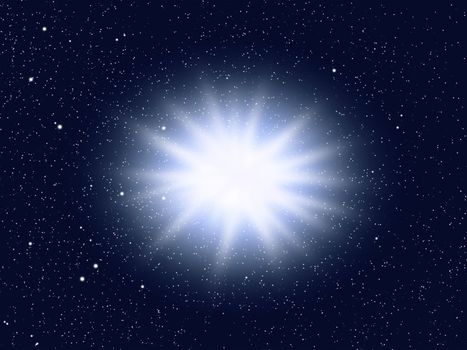 Explosion of the big star in space