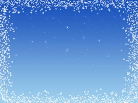Snow frame  background. Falling ice