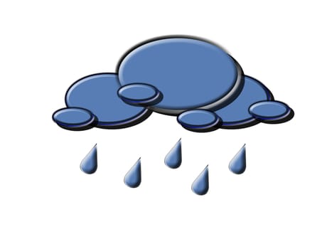 Icon of a rain with a thunder-storm on a white background