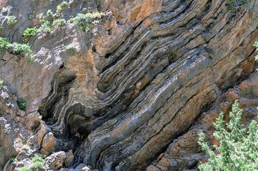 Travel photography: Rock texture. National Park of Samaria in the 

mediterranean island of Crete