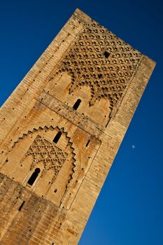 Hassan Tower, minaret of an unfinished twelfth_century mosque in Rabat, Morocco, North Africa