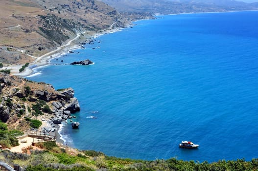 Travel photography: Fantastic view of Preveli Beach in Southern Crete, 

Greece