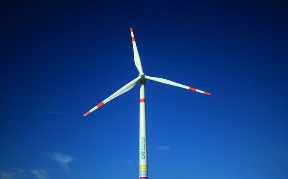 Electricity generating windmill in action in Mexico