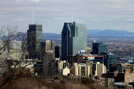 View from Westmount lookout on downtown Montreal