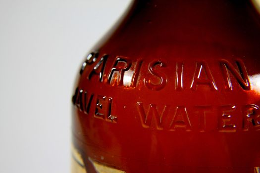 Close up of old Parisian javel water bottle