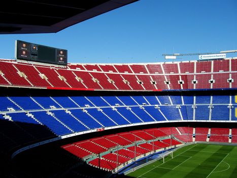 Soccer stadium seats in Madrid