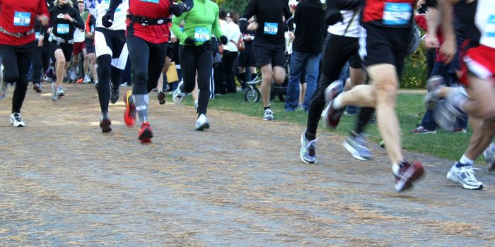 Runners in a charity marathon