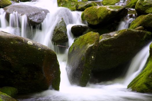 nice scenic view of a waterfall with silky smooth water