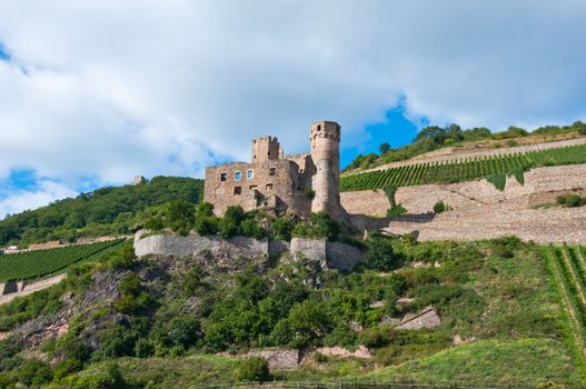 The old castle on the hill in Germany.