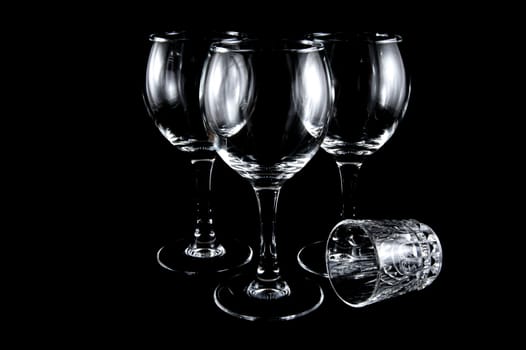 empty cocktail glasses