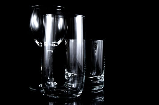 empty cocktail glasses