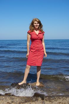 woman on the beach