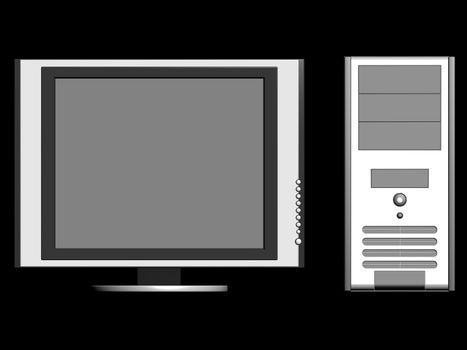 computer and monitor