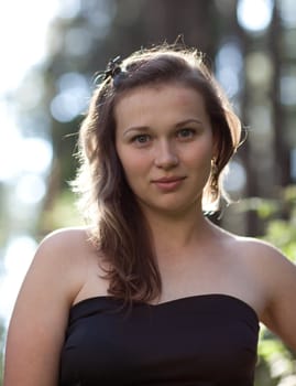 Portrait young beautiful girl on the nature