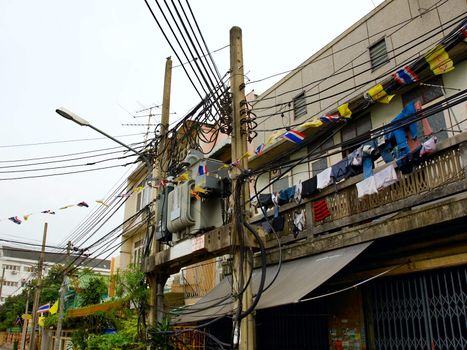 Energy concept . electric distribution  in Bangkok