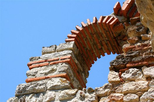 Brickworked part of ancient church of Bulgaria