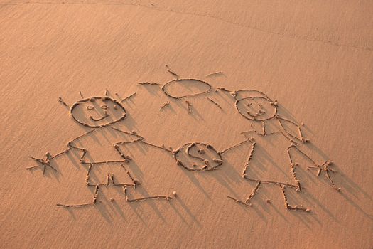 Drawn in the sand on the atlantic coast