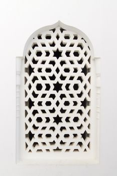 Traditional maroccan window, with a typical arabic ornament