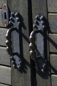 Old vintage gate of medieval house