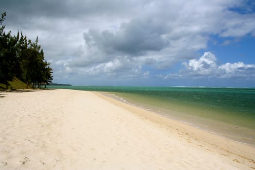 An exotic tropical beach in Mauritus