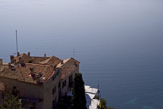 House near the coast and blue lagoon