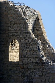 Part of ancient fortress with the visible turrets
