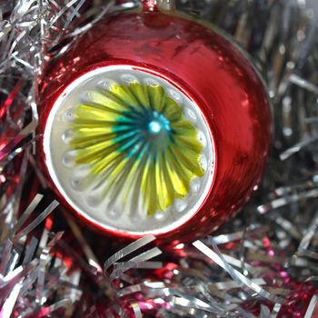 Tinsel and baubles for Christmas tree decoration