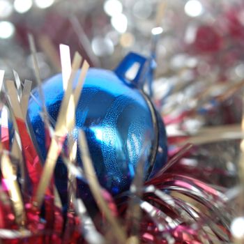 Tinsel and baubles for Christmas tree decoration