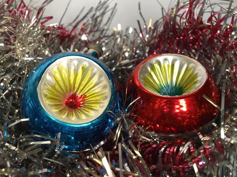 Tinsel and baubles for Christmas tree decoration